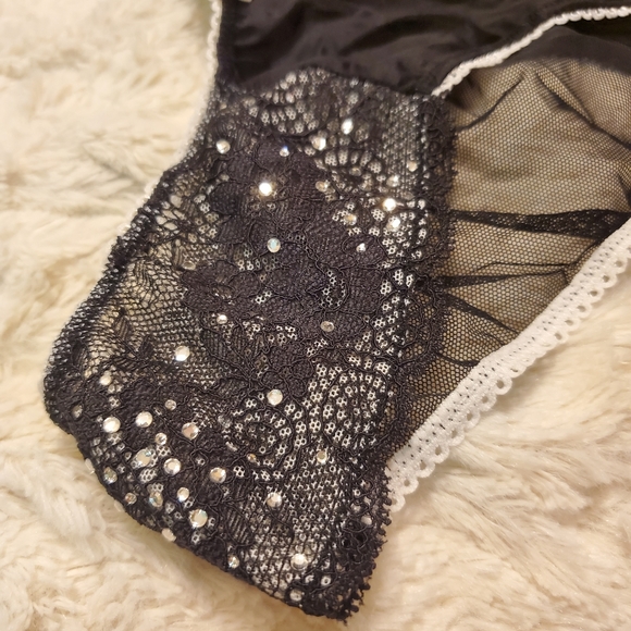 Victoria's Secret Sexy Little Things Satin Mesh and Rhinestone Panty - Picture 6 of 9